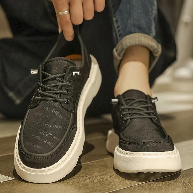 2025 Spring and Summer Breathable Canvas Board Shoes Men's New Trend Versatile Sports Shoes Soft Sole Non-slip Original White Shoes Men