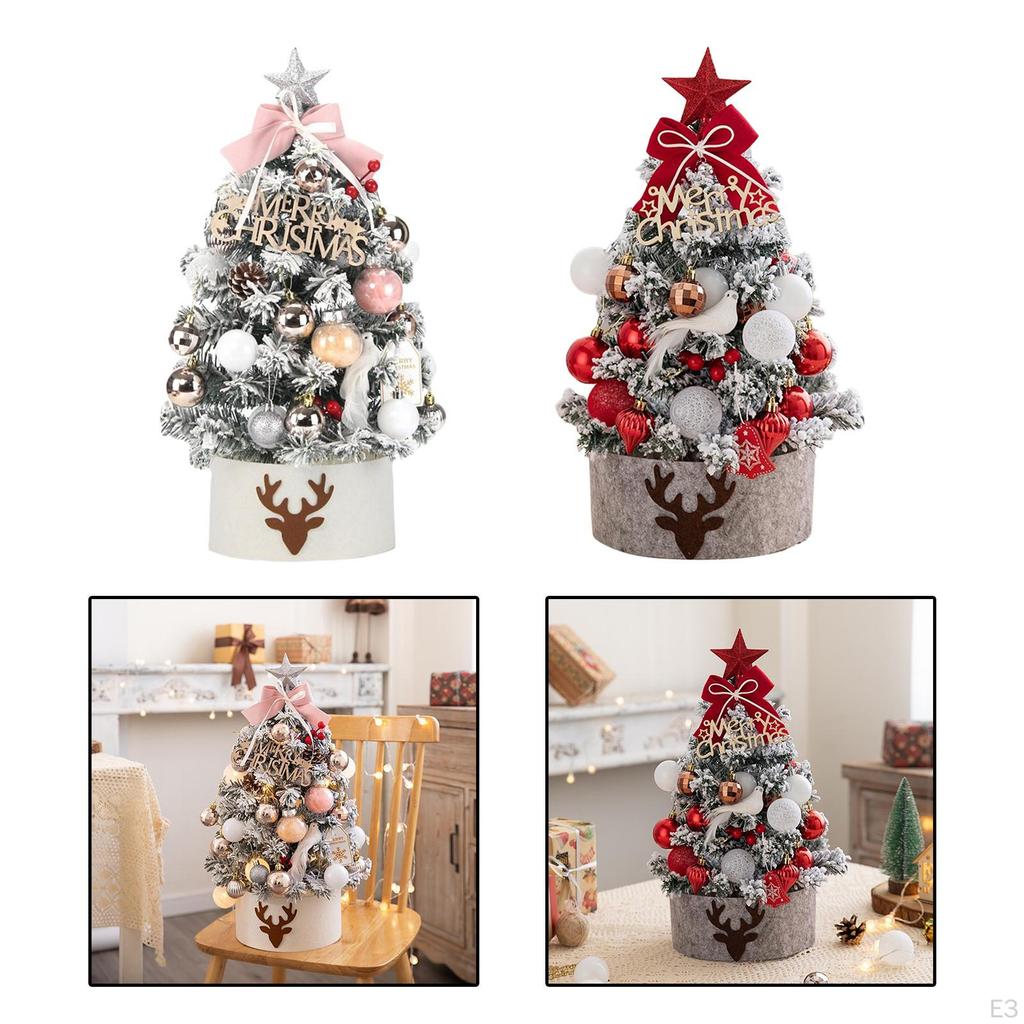 18inch DIY Tabletop Artificial Xmas Tree with Lights Countertop Decoration Versatile