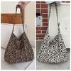 Large Capacity Leopard Print Handbag Printed Canvas Shoulder Bag Simple Canvas Crossbody Bag  Class