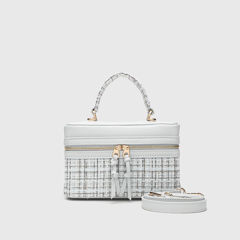 Cross-mirror box bag, small square bag, shoulder messenger women's bag, fashionable versatile handbag, niche