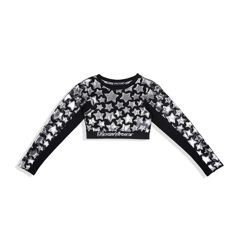 Mädchen Jazz Dance Set mit langen Ärmeln – Trendiges Sommer Street Style Outfit