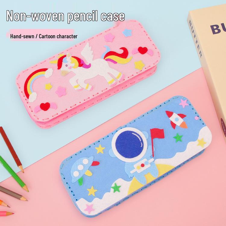 Children's DIY Non-Woven Cartoon Pencil Case Kit