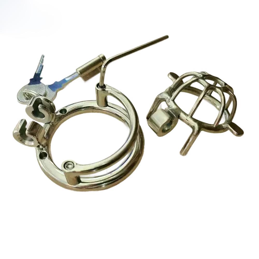 New BDSM Chastity Device Titanium Metal Men's Chastity Cage BDSM Harness Bondage Restraint Anti Pull Male Chaste Cock Lock