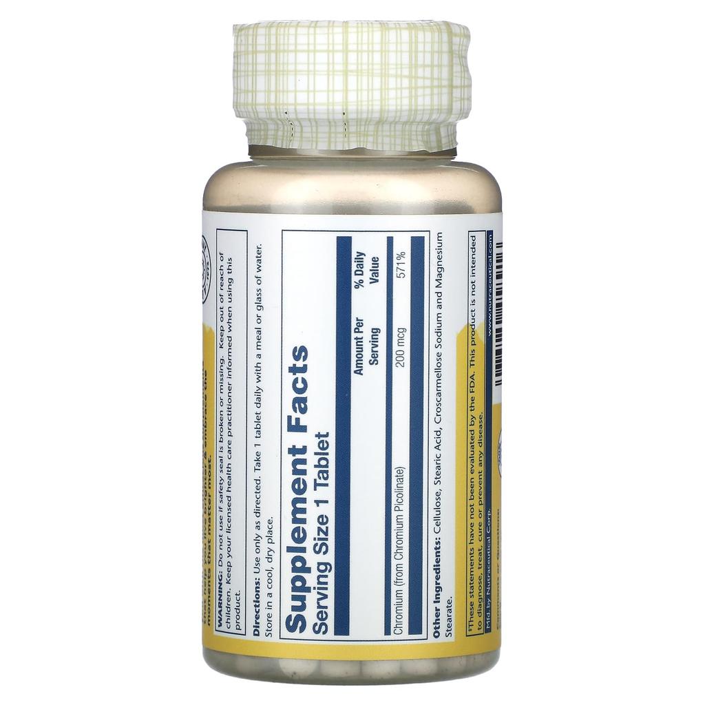 Chromium Picolinate, 200Mcg, 200 Tablets
