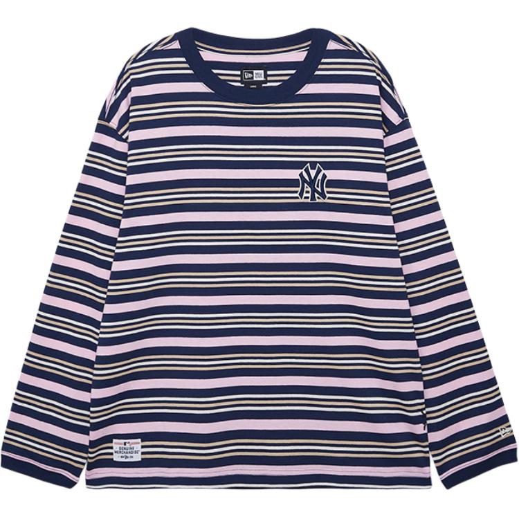 New Era FW24 MLB Return To Skateboarding 1990 Series Los Angeles Dodgers Vintage Striped Loose Long Sleeve T-Shirt Unisex T-Shirt Navy 14385120