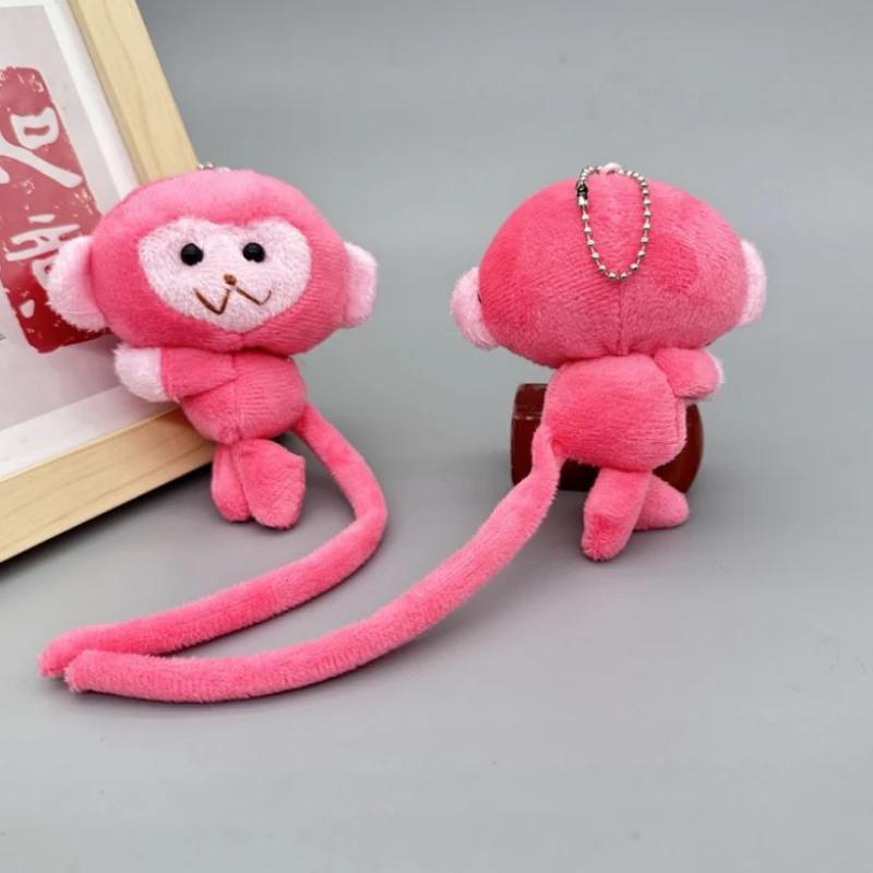 Cartoon Long Tailed Monkey Doll Key Chain Pendant DIY Plush Toy Doll Keychain Backpack Pendant Accessories Gift for Children