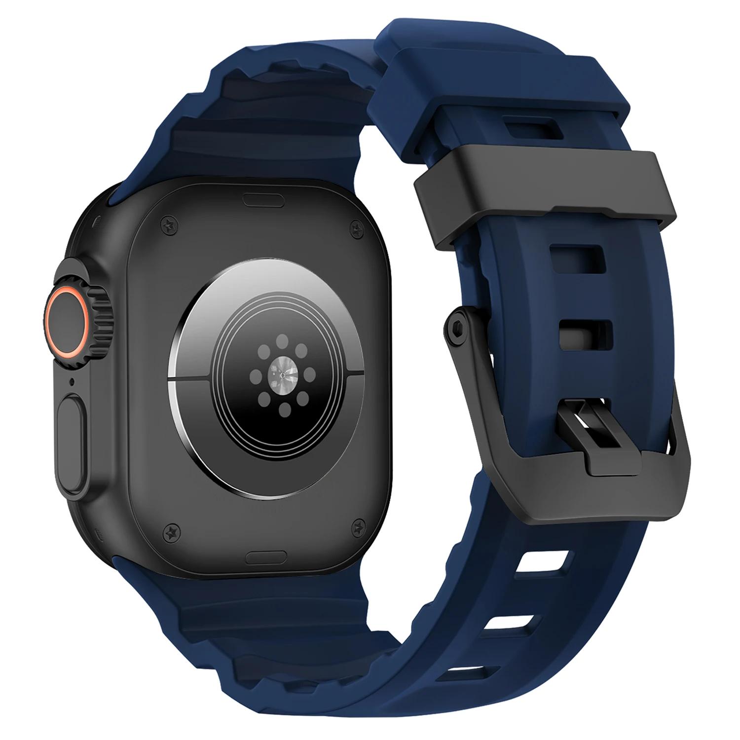 

Ремешок из силикона Trail для Apple Watch Ultra 2 49 мм Band Series 10 9 8 7 46 мм 45 мм спортивный дышащий браслет iWatch 6 5 4 SE 44 мм 42 мм браслет Ultra1/2 49mm синий