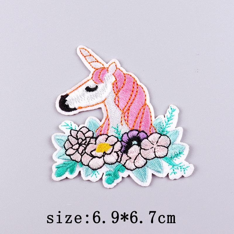 

Животное Мультяшная Вышивка Нашивка Пришивные Нашивки Для Одежды Термоадгезивные Нашивки На Одежду Радуга/Единорог Нашивка Крючок-петля