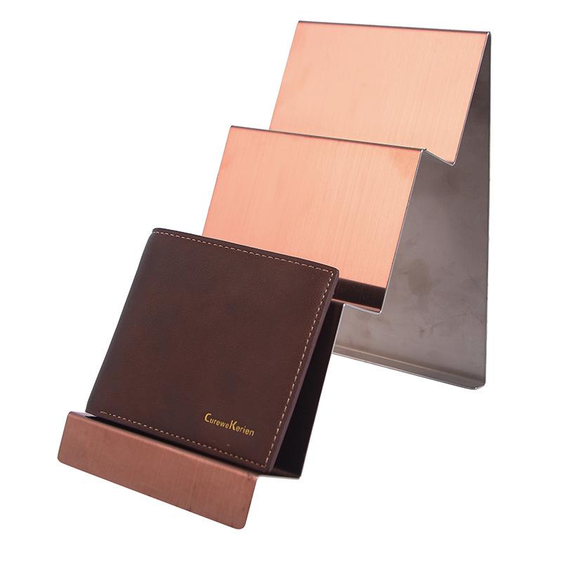 Gold/Silber Portemonnaie-Ausstellungsständer, Portemonnaie-Organizer für Kleiderschrank, Geldbörsen-Display-Rack, Edelstahl-Clutch-Halter, Einzelhandelsgeschäft