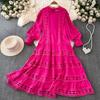 Vintage Court Style Summer New Arrival Embroider Dress