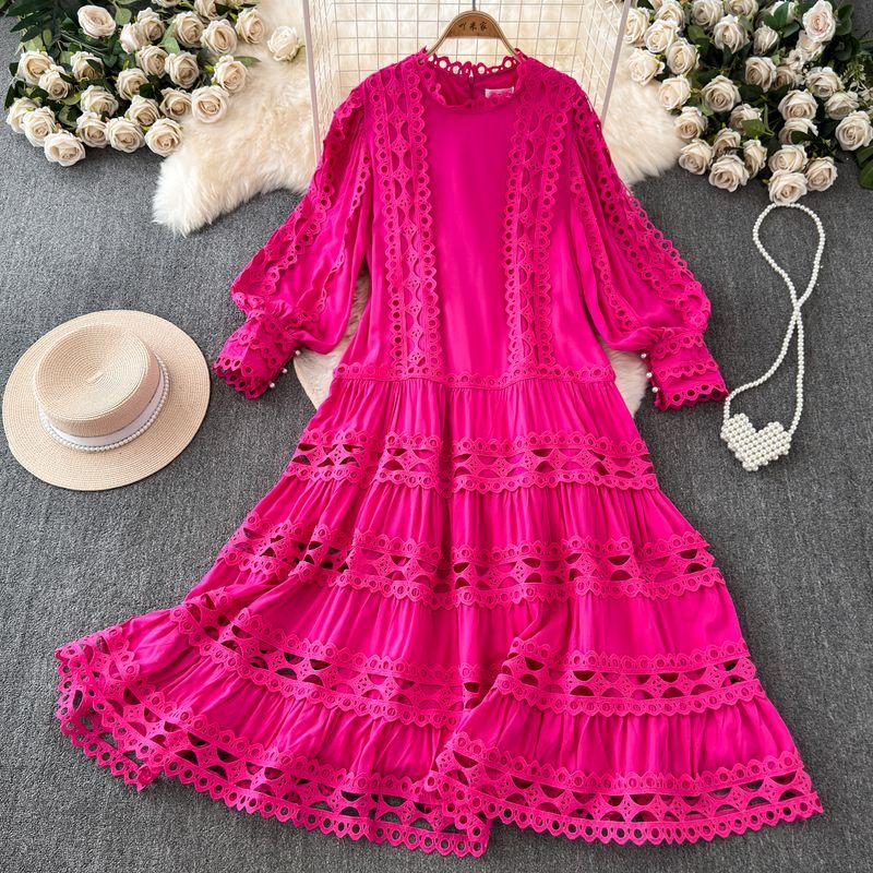 Vintage Court Style Summer New Arrival Embroider Dress