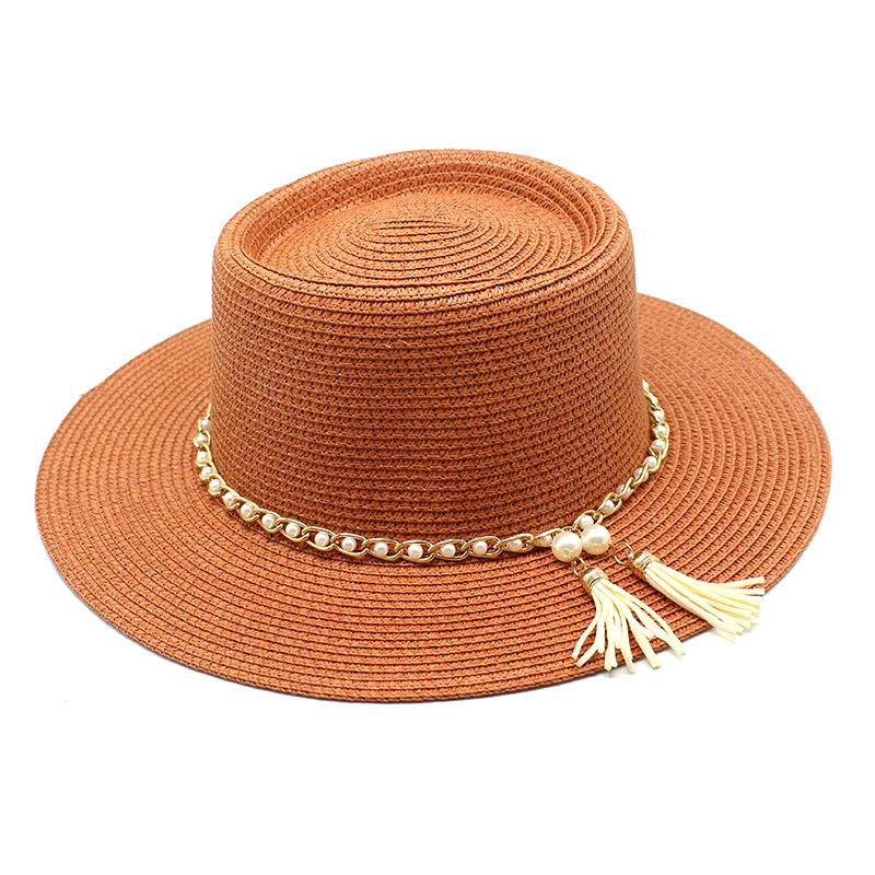 New Women Hats Summer Sun Straw Hats Outdoor Beach Panama Jazz Hats Leisure Vacation Dress Cap Sombreros De Mujer