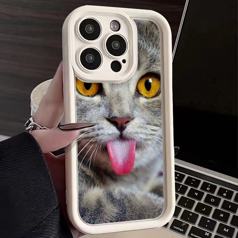 LZ3 Black Cat Green Eyes Silicone Phone Case for iPhone 11 13 14 15 16 Pro Max 7 8 16 Plus 12 mini XS Max XR Shockproof Back Cover