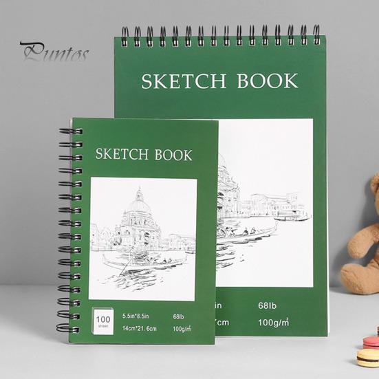 A4 Hardcover-Skizzenbuch, spiralförmig, drahtgebunden, 100 Blatt, säurefrei, dickes Papier, für Künstler, Kunststudenten, Skizzieren, Zeichnen, Schreiben, Skizzenbuch, Künstlerbedarf