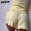 GMXIA Spring and Summer Pajamas Set Solid Colour Comfortable Vest Shorts Casual Loungewear Two-piece Set