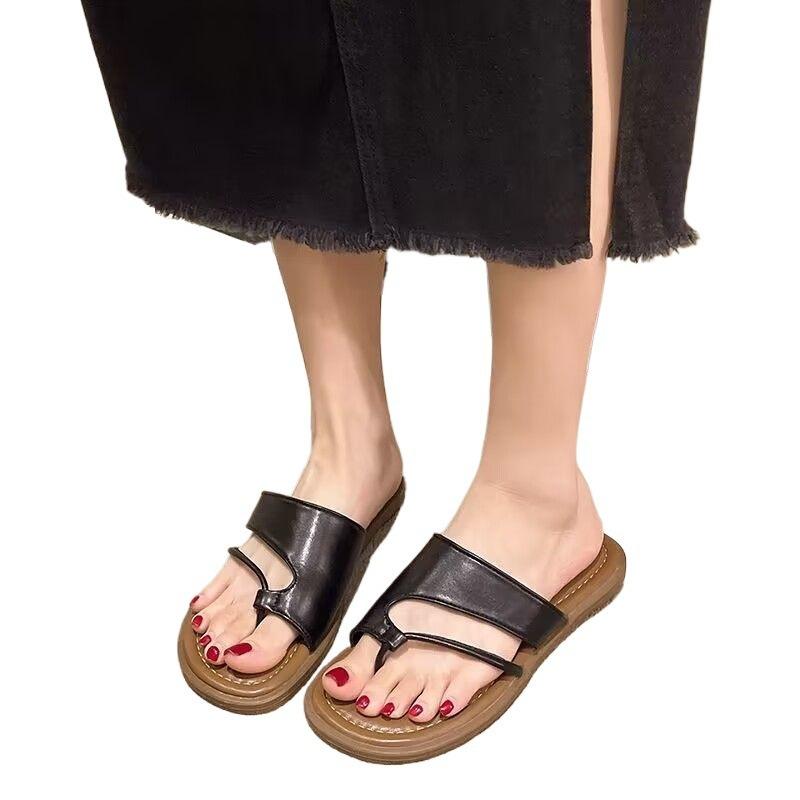 Foot Pinch Cover Shame Cool Slippers Women's Summer Wear New High-end Pregnant Women's Casual Flat Flip-flops