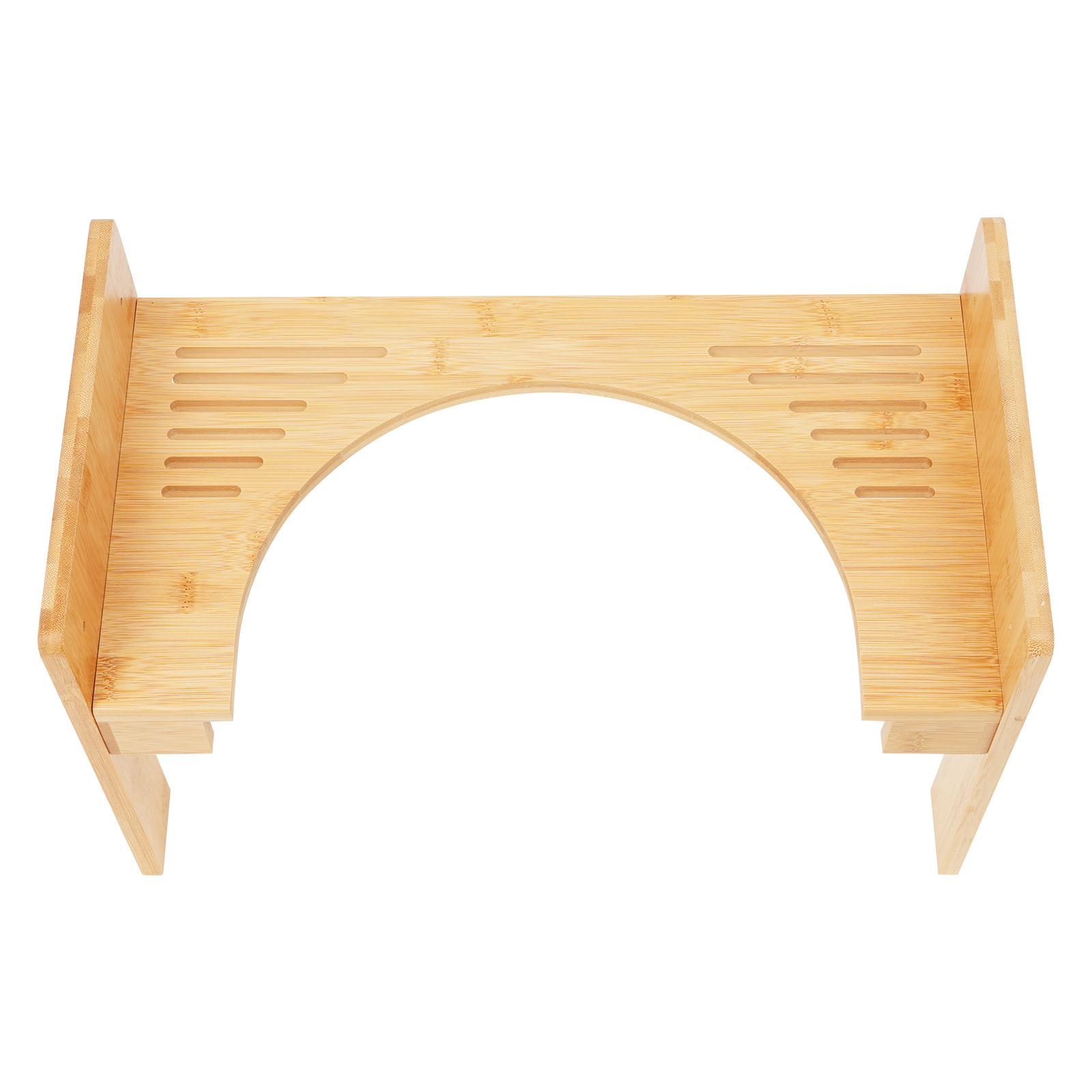 Ergonomic Toilet Stool for Healthy Pooping, Adjustable Bamboo Squatting Step Stool with Non-Slip Feet, Relieves Constipation