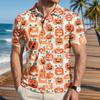 Men's Halloween Print Short Sleeve Casual Shirt