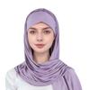 Muslim Fashion Solid Color Criss-Cross Head Wrap with Integrated Sandproof Scarf
