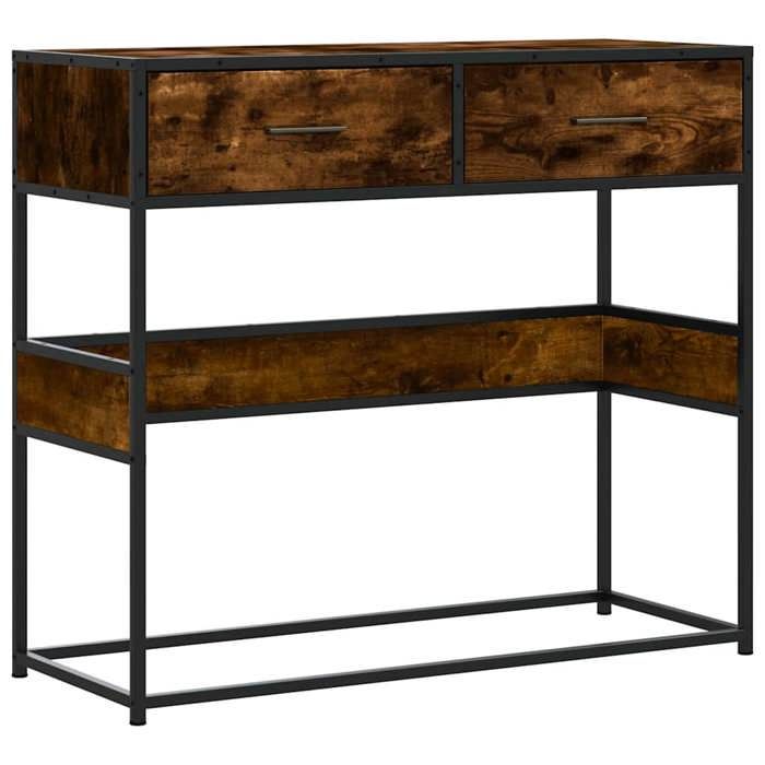 VidaXL Console Table Smoked Oak 90x35x80 Cm Engineered Wood 849176