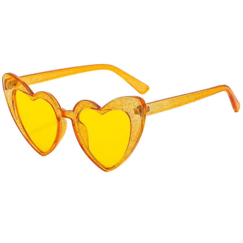 2025 Cross-Border Love UV400 Peach Heart Sunglasses - Glitter Crystal Sun Protection for Women