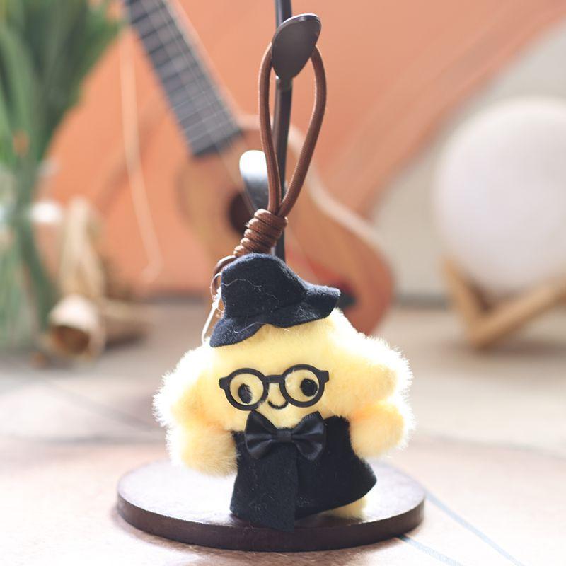 

Creative Glasses Star Keychain Pendant Cartoon Plush Doll Keyring Toy Bag Ornament Children s New Year Gift