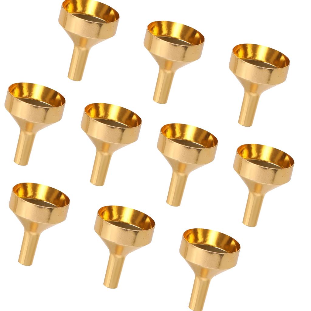 Pack of 10 Small Metal Perfume Funnel Kitchen Funnel Filling Funnel for Easy Transfer and Filling into Small Bottles