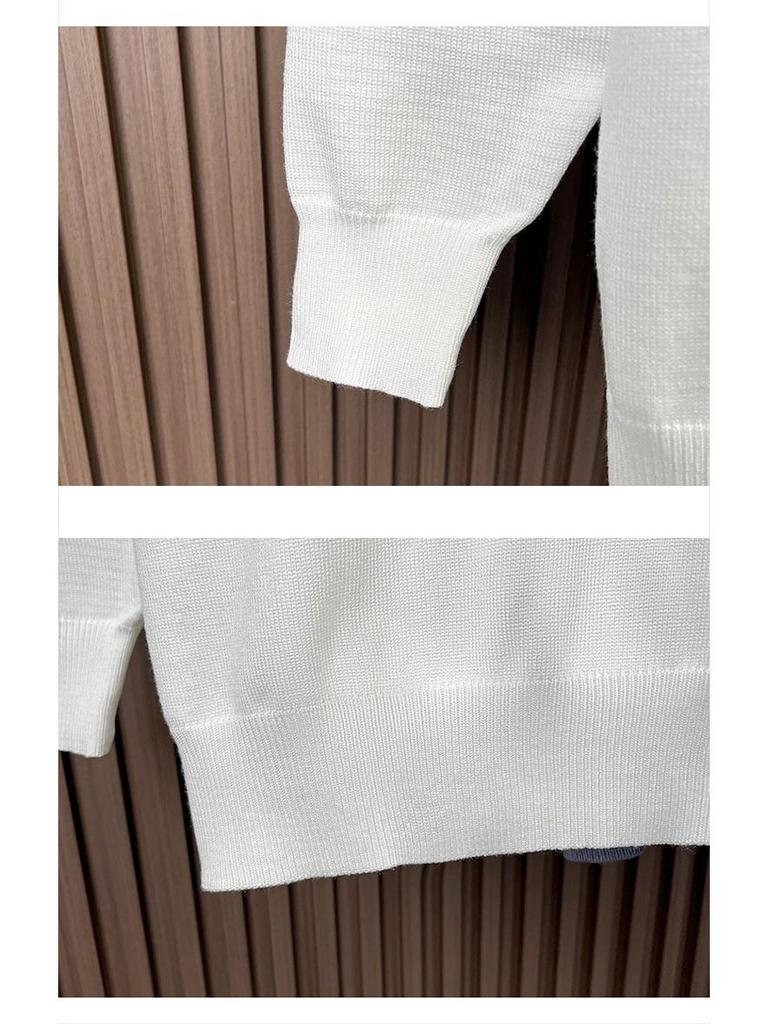 Men's Fine Knit Lapel Polo Sweater: Cozy, Skin-Friendly, Long Sleeve, Trendy, Loose Fit, High-End Feel.