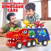 5 1 In Dinosaurs Car Toys Double Decker Transport Cart Lights Education Music