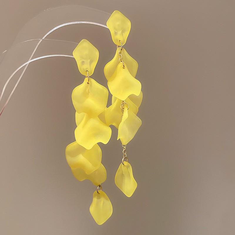 

Silver Needle Chiffon Flower Tassel Earrings, Sweet Mori Style, Dopamine Trend, Versatile Women’s Earrings