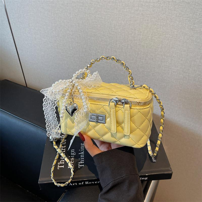 Raute Stickgarn Tasche Damen neue Sommer vielseitige Kette Umhängetasche modische tragbare Box kleine quadratische Tasche