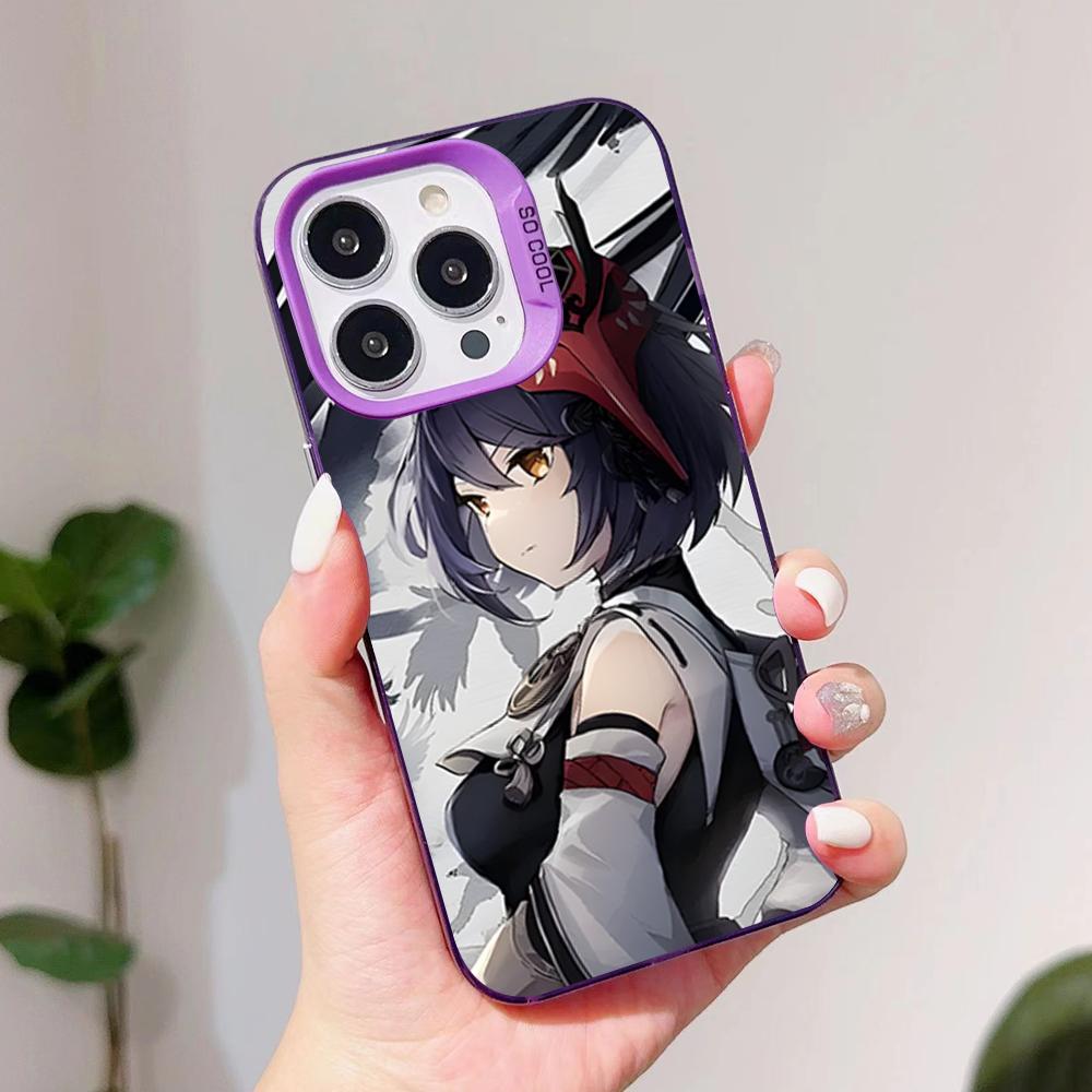 Spiel GI Kujou Sara Handyhülle für iPhone 17 16 15 14 13 12 11 X XR XS 8 7 Air Pro Max Plus Lila Transluzente Hülle