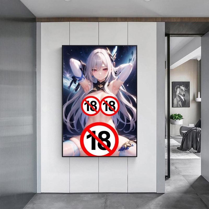 Pornografische Anime-Mädchen Sexy Skirk Nude Unzensierte Poster Wand Kunstdruck Raumdekoration Leinwand Gemälde Kein Rahmen