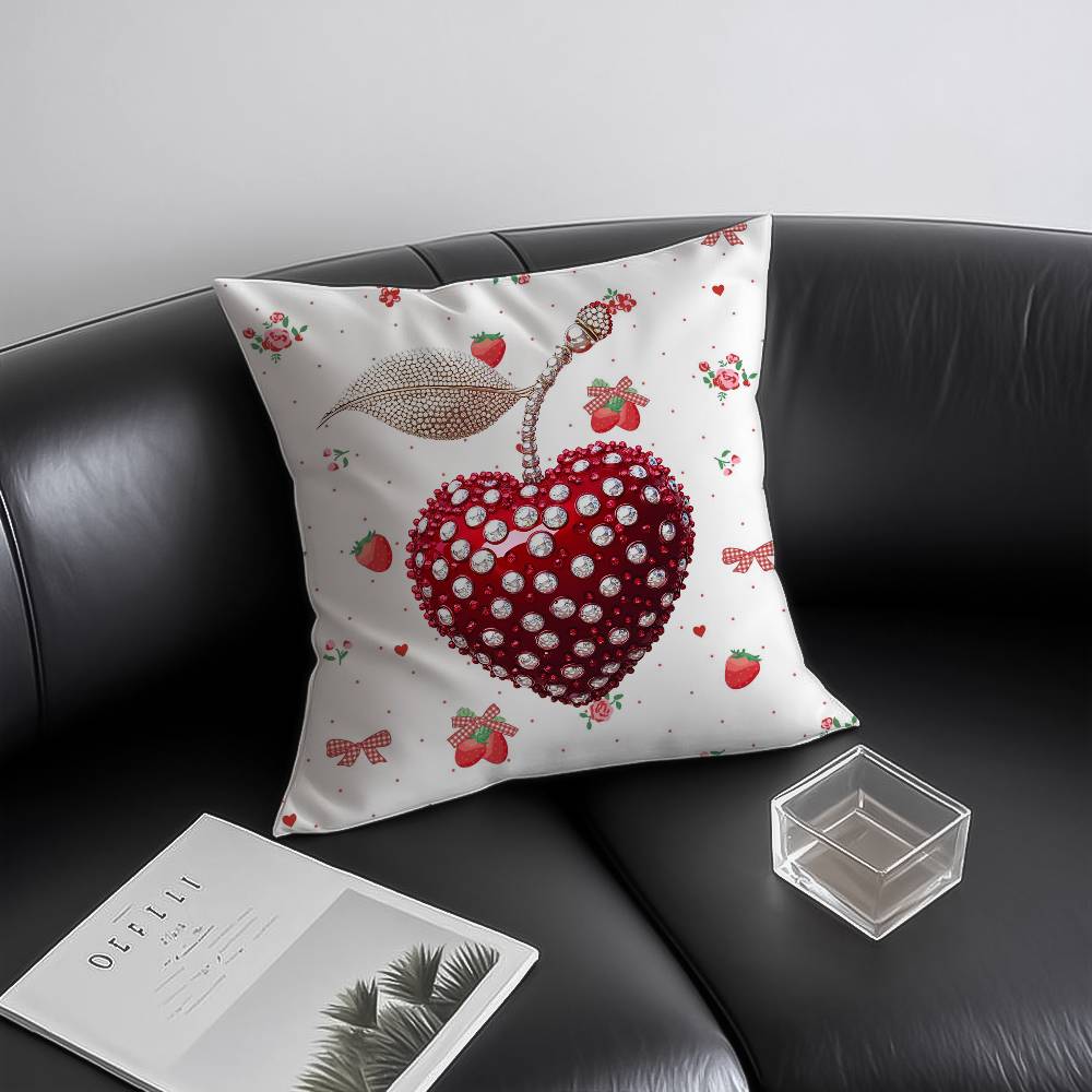 Клубника и вишня Наволочка Защита от пылевых клещей Невидимая молния Диван-кровать 12x12Inch