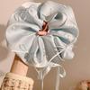 2025 New High-end Simple Bow Satin Large Intestine Ring Headdress Bridal Hair Ring Women's Temperament Accessories
