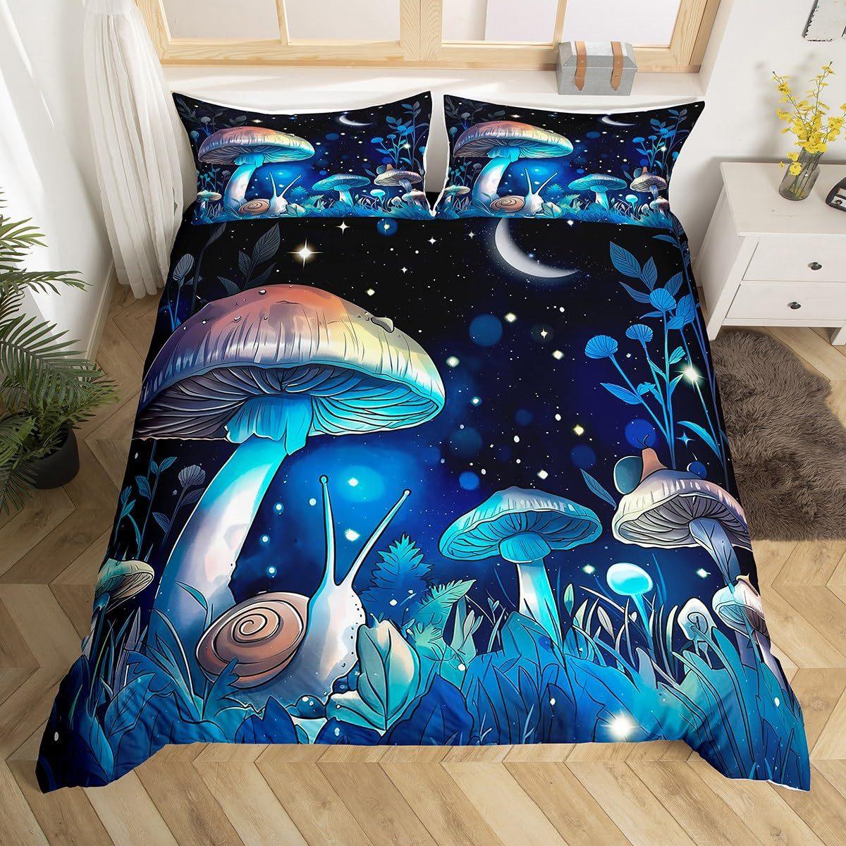 

Mushroom Snail Down Comforter Set Bedding Set 3-piece Duvet Cover Set 135*200cm