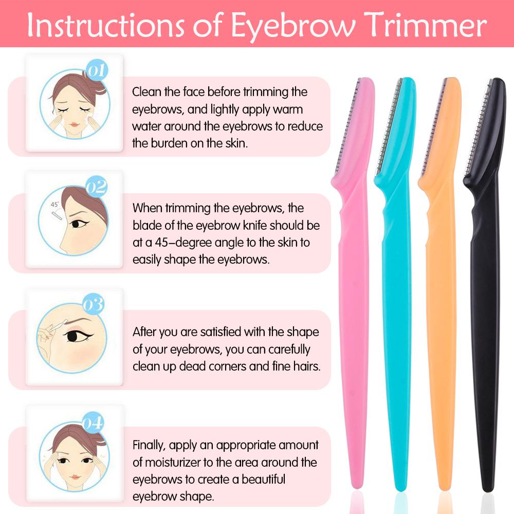 11Pcs Professional Eyebrow Trimmer Safe Blade Brow Scissors Comb Set Women Face Hair Remover Scraper Shaver Makeup Beauty Tools
