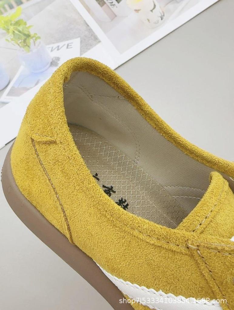 Autumn Dopamine Yellow Women's German Training Canvas Shoes - Soft Sole & Upper, Versatile Korean Style Casual Flats.