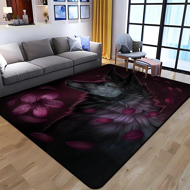 Best Selling Wolf Art Printed Carpet for Living Room Large Area Rug Soft Mat E-sports Chair Carpets Alfombra Gifts Dropshopping