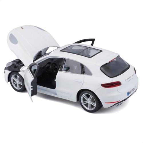 Bburago 1/24 Scale Porsche Macan White / Diecast Model Car, Finished Model, 18-21077 WT