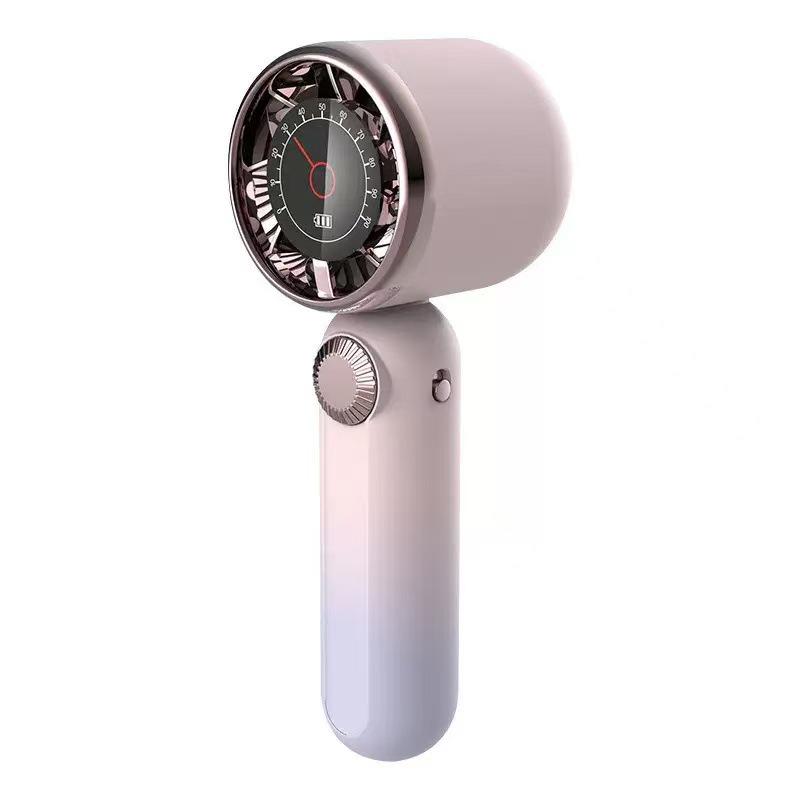 Ultra-Quiet USB Rechargeable Mini Handheld Fan with LED Display, 100-Speed Turbo Cooling Mini Handheld Fan