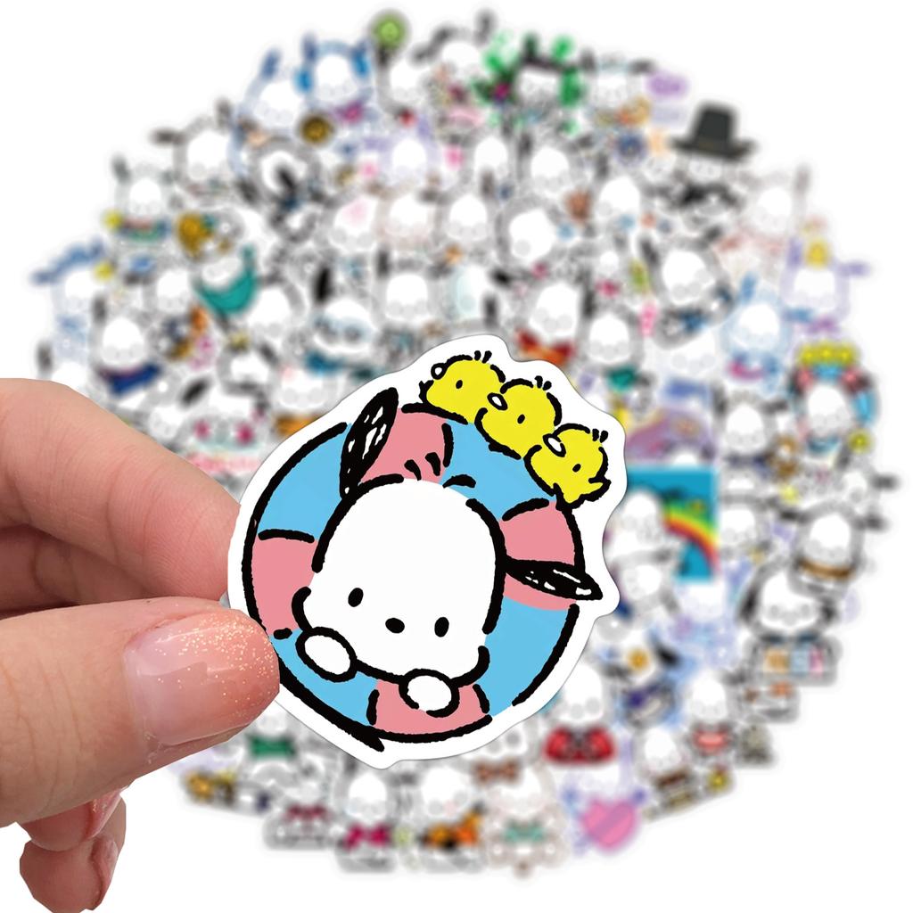 50/100PCS Sanrio Pochacco Cartoon Stickers Waterproof Graffiti Phone Laptop Luggage Guitar Notebook Stickers Decals Kids Toys