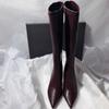 Fashion 7CM Thin Heel Black Long Boots For Ladies Side Zipper Pointy High Heels Knee Boots Women Fashion Autumn Shoes Botas De Mujer