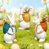 3D Osterhase Silikonform DIY Niedliches Tierkorb Hase Vase Ornamente Gießformen Haus Gips Beton Handwerk Geschenk Dekoration