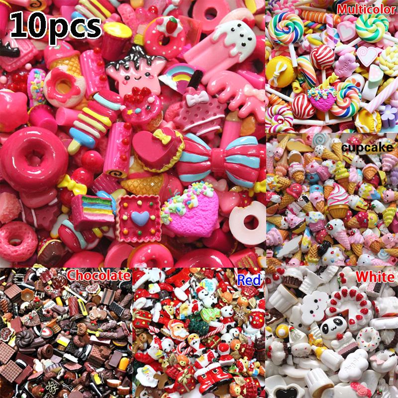 

10pcs Resin Прелести бисер аксессуары DIY Телефон Shell ювелирные изделия Slime Filler Doll House