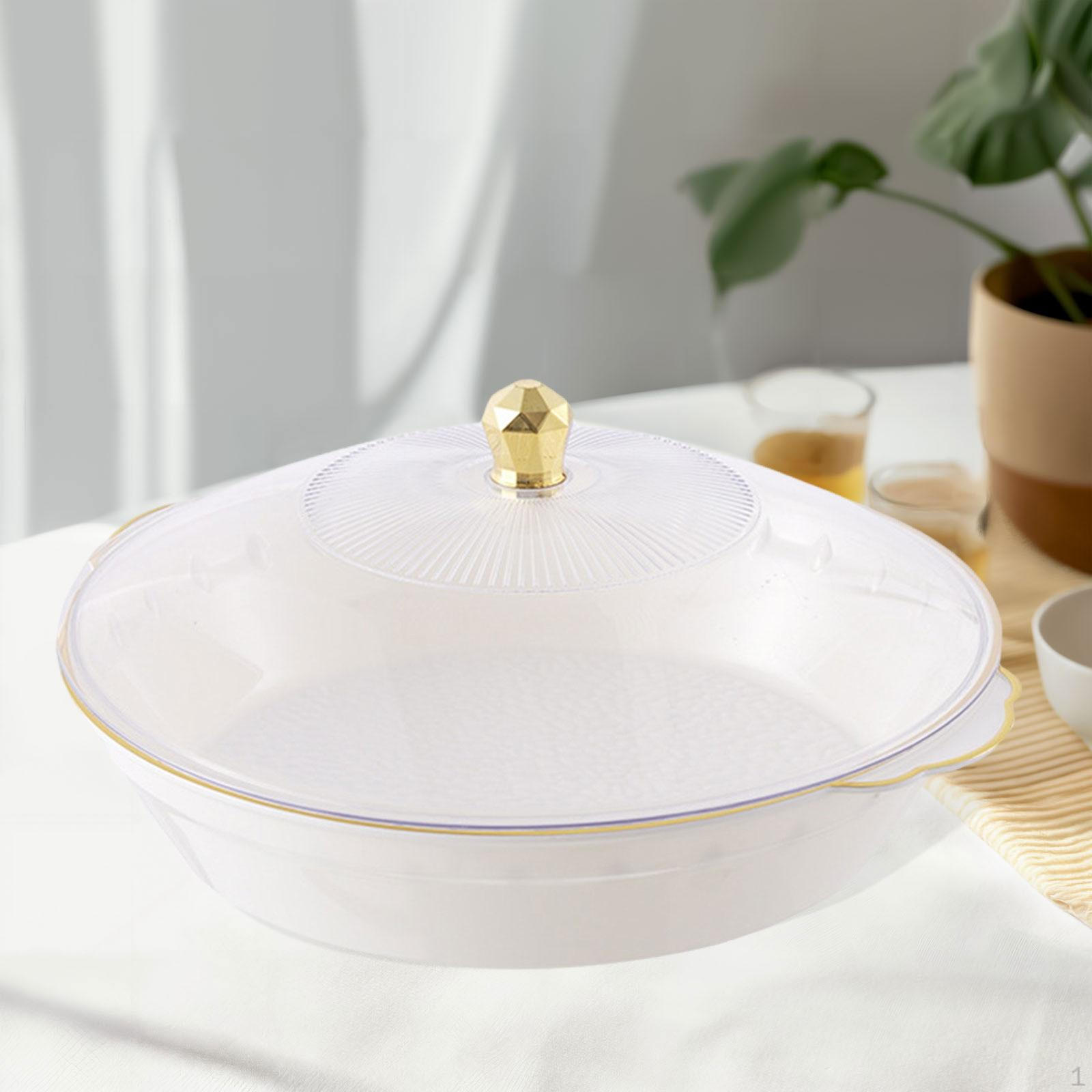 

Фруктовая чаша с крышкой Декоративная тарелка Контейнер Многоцелевой поднос для десертов Подача еды white 39.2x35x16.3cm