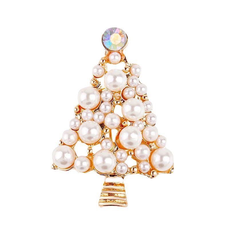 Colorful Rhinestone Christmas Tree Brooch: Women's European & American Creative Design Accessory