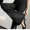 Korean Fashion Diamond Chain High Waist Flare Pants Women New Black Elastic Tassel Slim Sexy Casual Versatile Straight Trousers