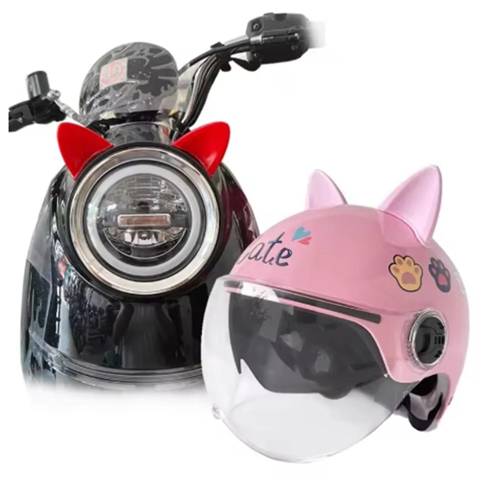 2 Pcs Cute 3D Cat Ear Helmet Decoration Accessories Moto Bicycle Helmet Universal Styling Stickers Motorcycle Accessories