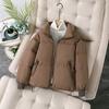 Women's Winter Short Thickened Loose Temperament Bread Clothes Solid Color Comfortable Pocket Commuter Jacket